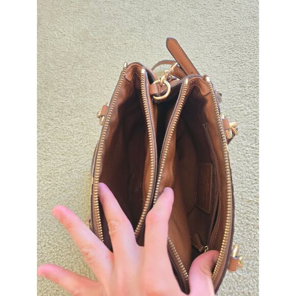 Coach Mini Christie Carryall Bag in Signature Khaki Saddle F36718 - Picture 7 of 9